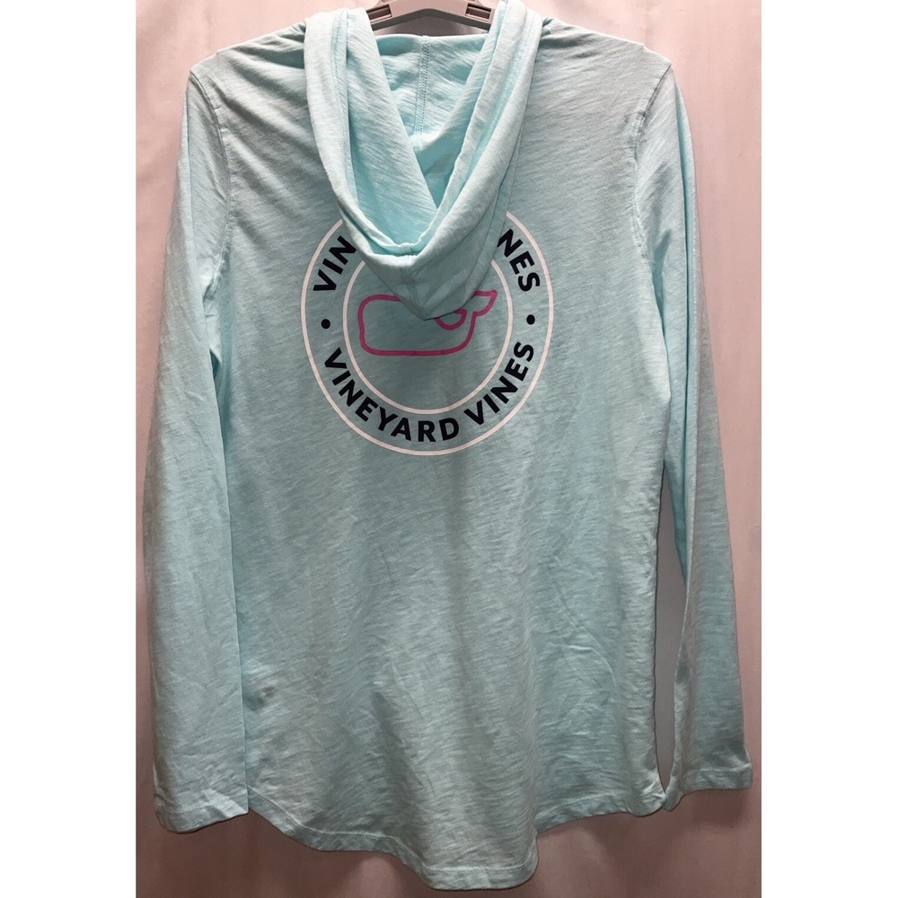 NWT Vineyard Vines‎ Slub Whale Lightweight Long Sleeve Hoodie Island Green Small - Picture 3 of 5